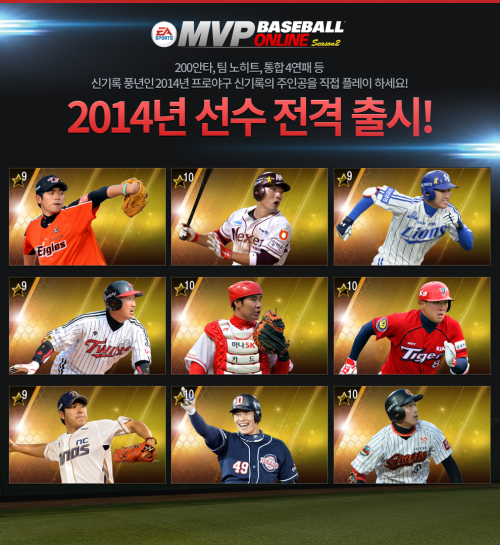 MVP 베이스볼 온라인, 2014 프로야구 성적 반영한 선수카드 추가