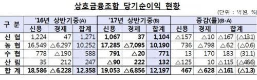 상호금융, 충당금 폭탄 조치에도 건전성ㆍ수익성 모두 호조_970087